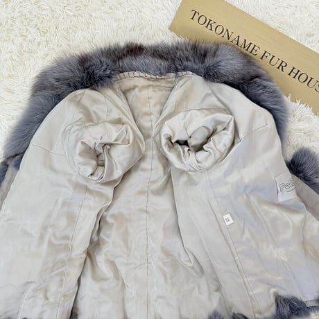Blue Fox Ash Blue Dyed Jacket Vintage Fur Japan