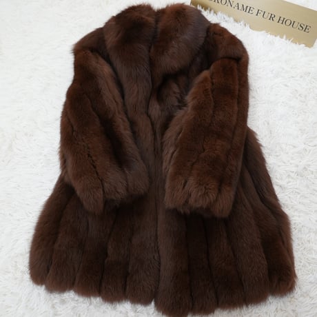 Brown Dyd Fox Coat - SAGA FOX Genuine Vintage Fur Japan