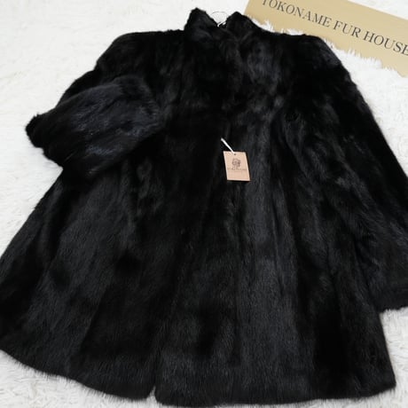 Dark Mink Coat Genuine Vintage Fur Japan