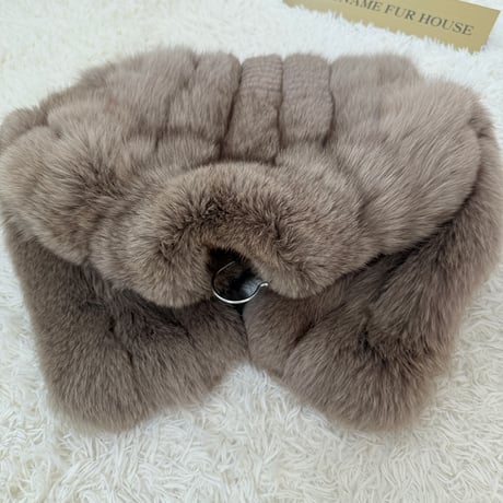 Ash Beige Fox Coat Genuine Vintage Fur Japan