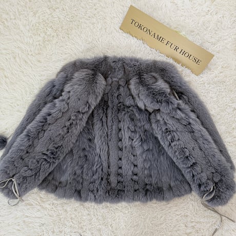 Blue Fox Ash Blue Dyed Jacket Vintage Fur Japan
