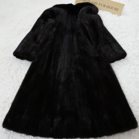 Dark Mink Long Coat Genuine Vintage Fur Japan