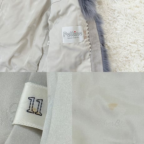 Blue Fox Ash Blue Dyed Jacket Vintage Fur Japan