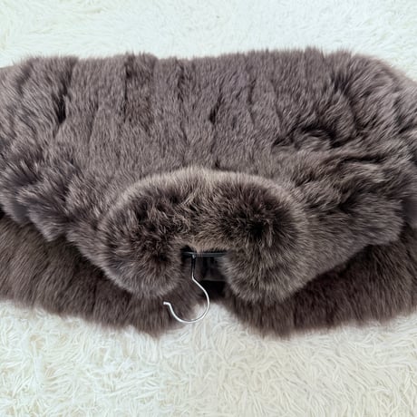 Blue Fox Brown Dyed Vest Vintage Fur Japan