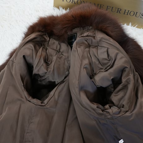 Brown Dyd Fox Coat - SAGA FOX Genuine Vintage Fur Japan