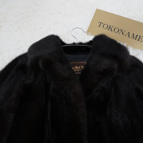 Dark Mink Long Coat Genuine Vintage Fur Japan