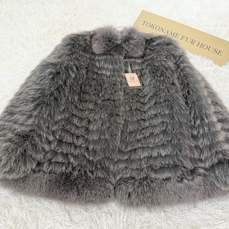 Blue Fox Ash Gray Dyed Jacket Vintage Fur Japan
