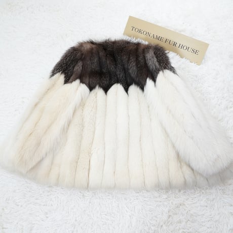 Silver Fox Design Coat Genuine Vintage Fur Japan