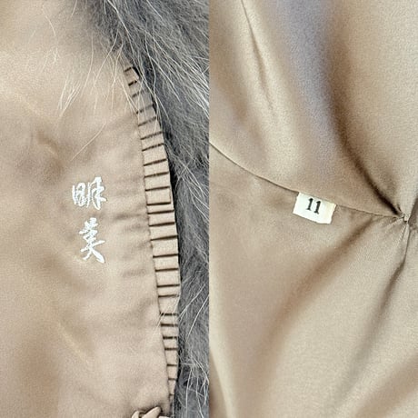 Blue Fox Ash Gray Dyed Jacket Vintage Fur Japan