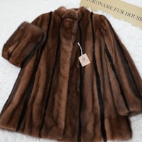 Mink Fur Stripe Design jacket Genuine Vintage Fur Japan