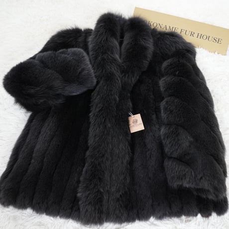 Gray Dye Fox Coat - Saga Fox Genuine Vintage Fur Japan