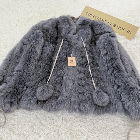 Blue Fox Ash Blue Dyed Jacket Vintage Fur Japan