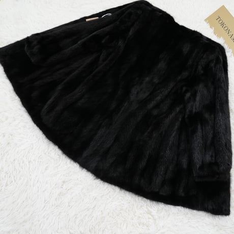 Black Mink Coat Genuine Vintage Fur Japan