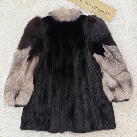 Mink and Silver Fox Fur Coat Vintage Fur Japan