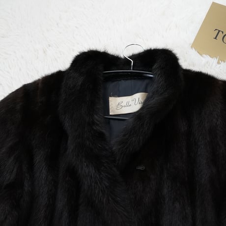 Dark Mink Long Coat - SAGA MINK Genuine Vintage Fur Japan