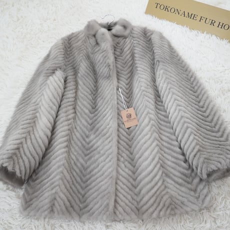 Sapphire Mink Jacket ZigZag Cutting Genuine Vintage Fur Japan