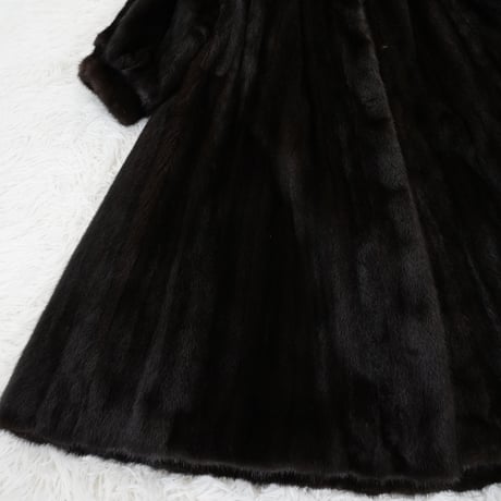 Glama Mink A-Line Long Fur Coat Women’s Vintage Luxury Outerwear