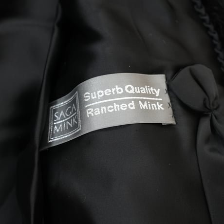 Black Mink Long Coat - SAGA MINK Genuine Vintage Fur Japan