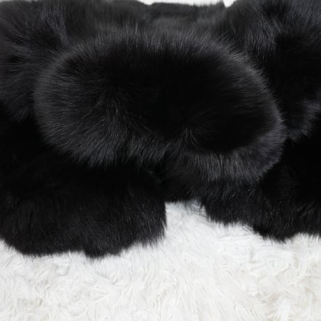 SAGA ROYAL Black Dye Fox Coat