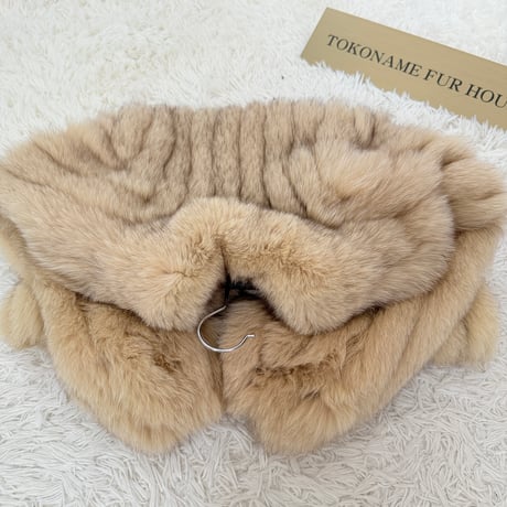 Pink Beige Dye Fox Coat - SAGA FOX Genuine Vintage Fur Japan