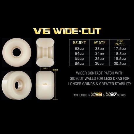 BONES WHEELS X FORMULA V6 WIDECUTS 99A