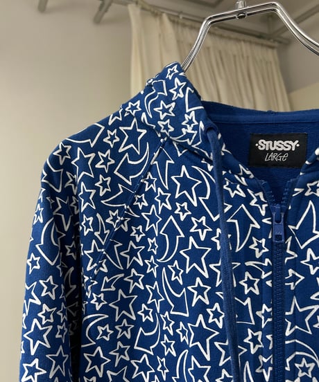 00s Stussy 星柄ジップアップ パーカー