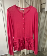 RED VALENTINO コットンレーヨン フリルカーディガン
