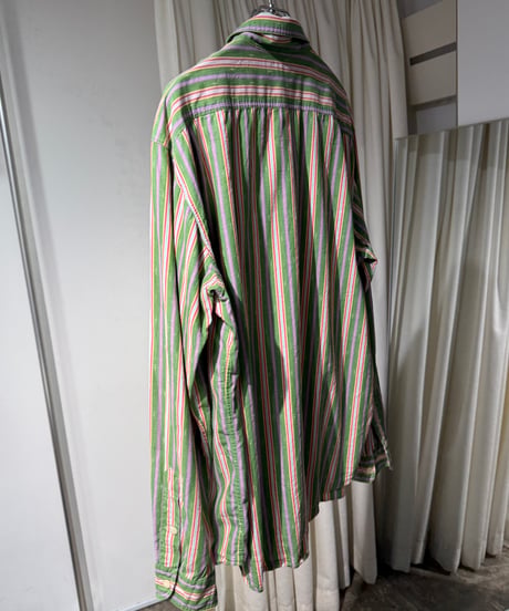 90s Polo Ralph Lauren チンスト付きストライプ柄シャツ
