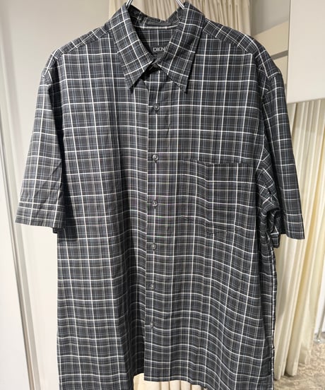 00s DKNY コットンヴィスコース チェック半袖シャツ
