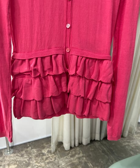 RED VALENTINO コットンレーヨン フリルカーディガン