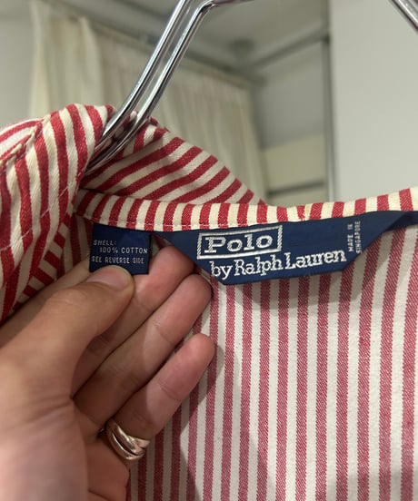 80s Polo Ralph Lauren コットンストライプ ジップフーディ