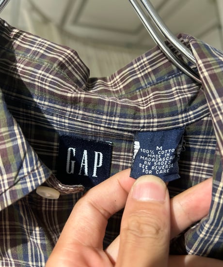 00s GAP チェックボタンダウンシャツ