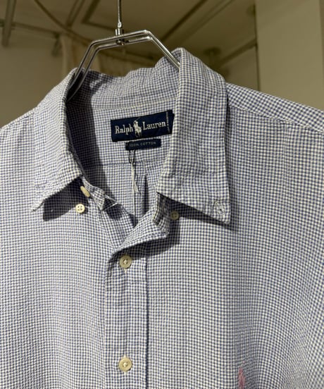 90s Polo Ralph Lauren シアサッカーギンガムシャツ