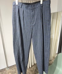 70s アメリカ製 ポリヴィスコース ツータックチェックパンツ