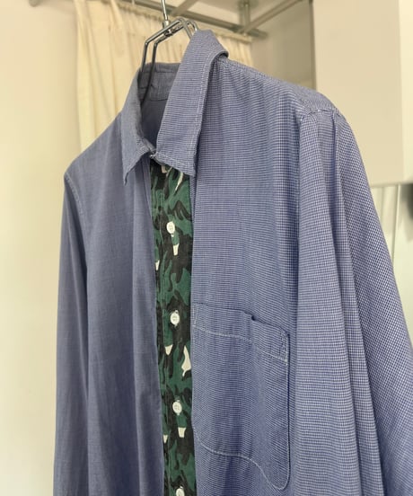 COMME des GARCONS HOMME PLUS カモ柄切り替え チェックシャツ
