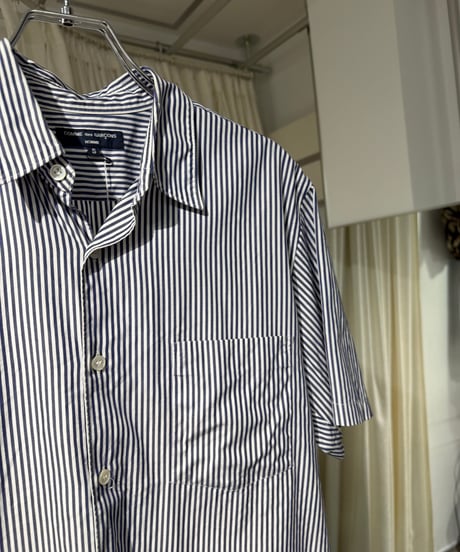 COMME des GARCONS HOMME コットンストライプ半袖シャツ