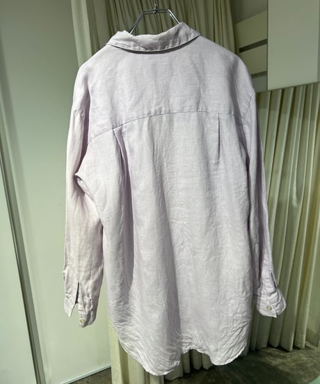 90s Liz Claiborne リネン ラベンダーカラーシャツ
