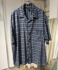 90s STRUCTURE オープンカラー半袖チェックシャツ