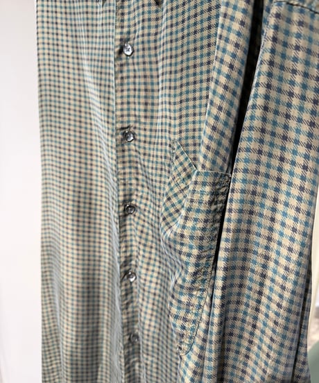 90s STRUCTURE シルク100チェックシャツ