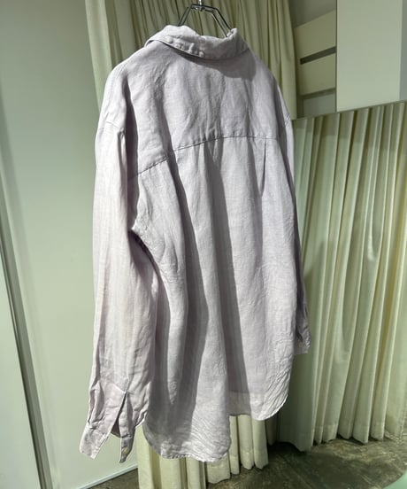 90s Liz Claiborne リネン ラベンダーカラーシャツ
