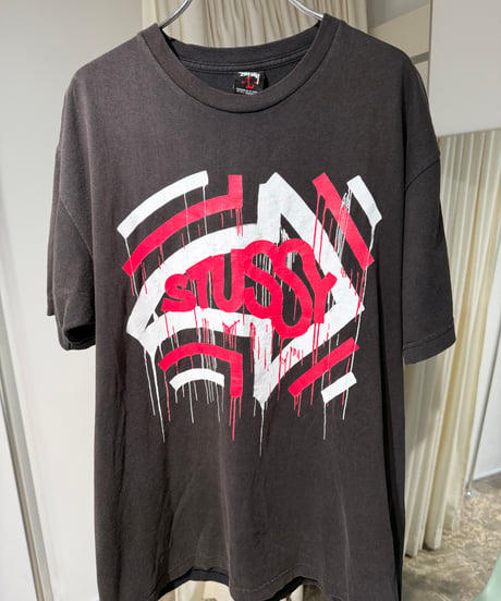 00s Stussy フェードブラックTシャツ