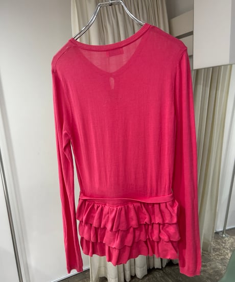 RED VALENTINO コットンレーヨン フリルカーディガン