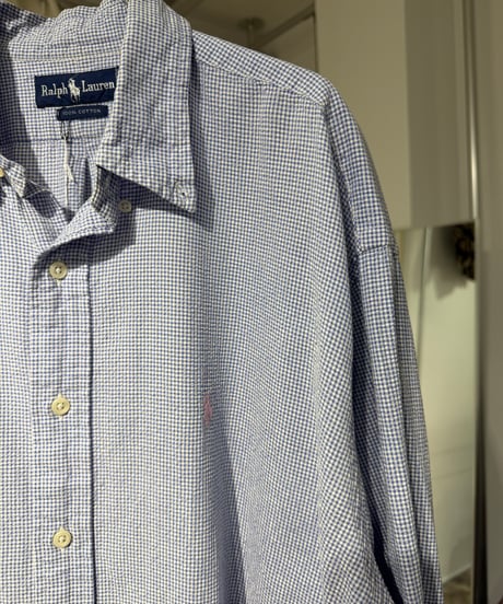 90s Polo Ralph Lauren シアサッカーギンガムシャツ