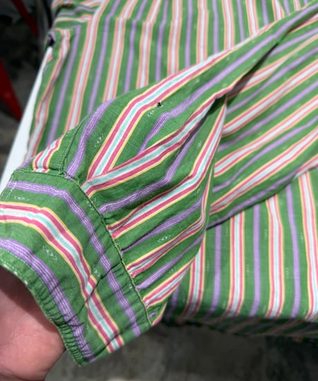 90s Polo Ralph Lauren チンスト付きストライプ柄シャツ