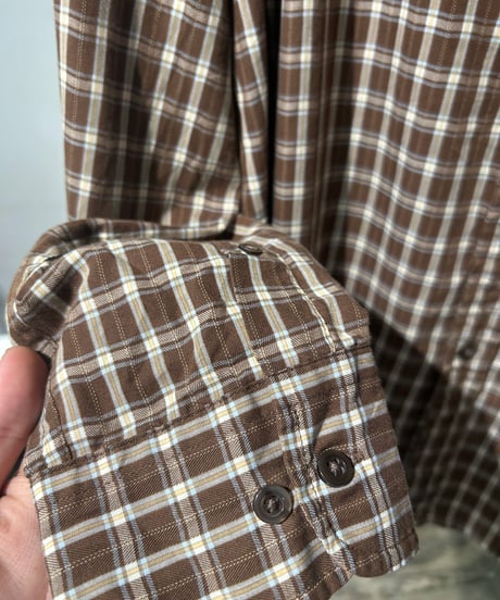 90s Dockers コットンポリ ボタンダウンチェックシャツ