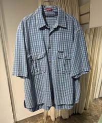 90s PEPE JEANS 刺子ステッチ 半袖チェックシャツ