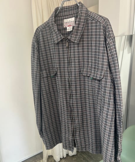インド製 90s ジップアップ チェックシャツジャケット