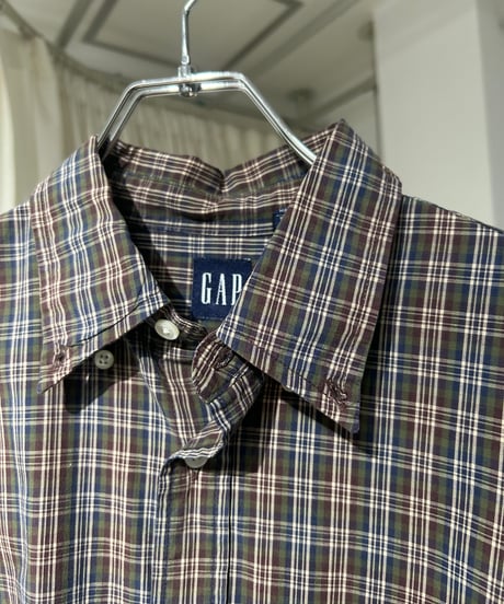 00s GAP チェックボタンダウンシャツ