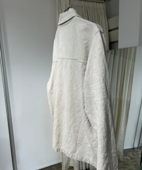 90s リネンコットン アイボリーワークジャケット