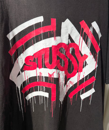 00s Stussy フェードブラックTシャツ